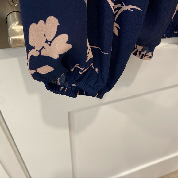 Zac & Rachel Boho Top Blue w Pink Flowers  Size XL - Picture 6 of 6